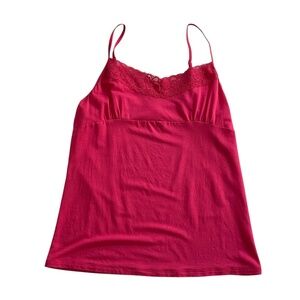 Old Navy Babydoll Camisole Sz S Fuchsia Pink Lace Stretch Y2K 90s Coquette Sexy